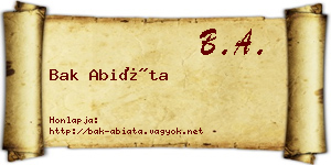 Bak Abiáta névjegykártya